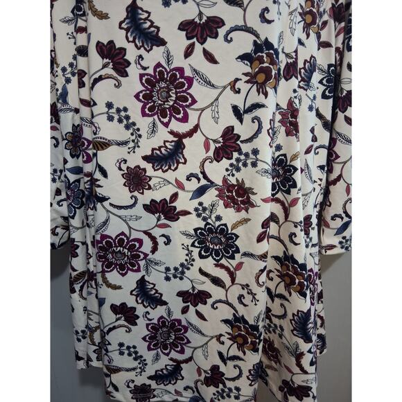 Lane Bryant Shirt 18/20 Soft Cozy Floral Square Neck Top 3/4 Sleeve Blouse - Picture 4 of 13